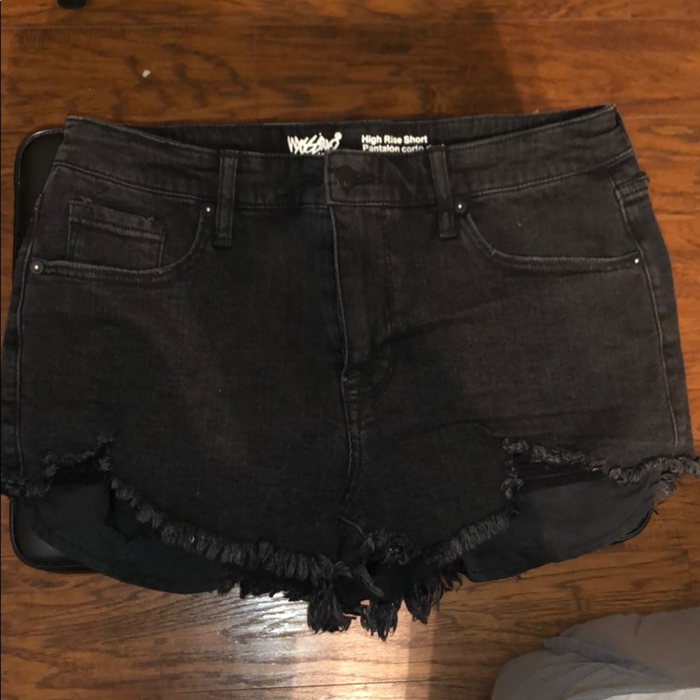 Black jean shorts